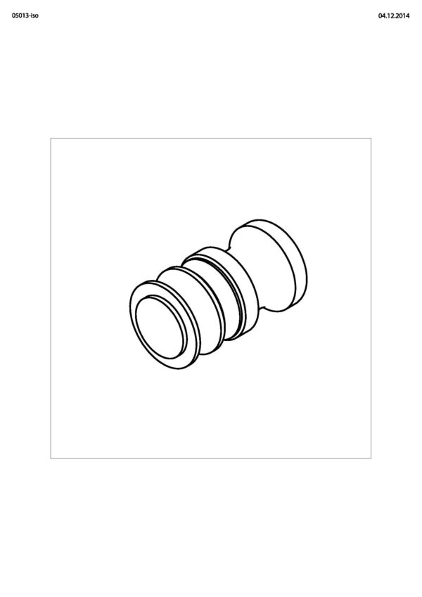 Duschtürknopf Ø 35 mm  beidseitig, für 6-12 mm ESG • Basismaterial: Messing• beidseitig• mit Anschlagpuffer schwarz nur auf der flachen Seite – Bild 2