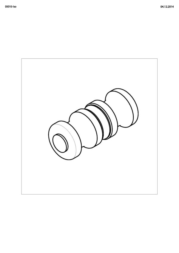 Duschtürknopf Ø 35 mm  beidseitig, für 6-12  mm ESG • Basismaterial: Messing• mit Anschlagpuffer schwarz beidseitig – Bild 2