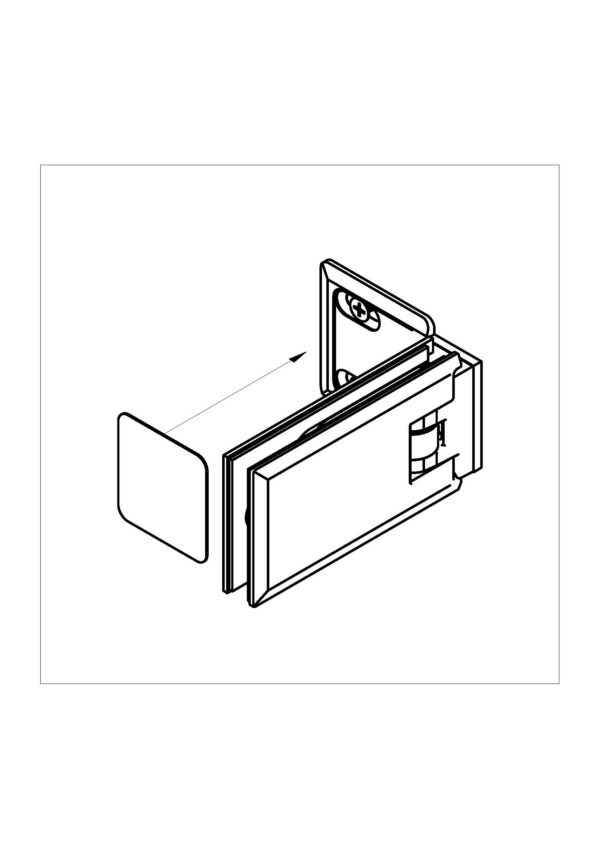 Milano Glastür-Beschlag Glas-Wand 90° mit Langloch-Anschraubplatte – Bild 2