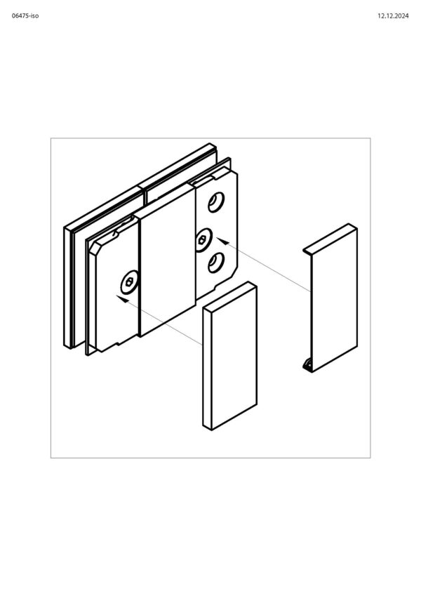 06475_55 Wellness  Längsverbinder  Glas-Glas 180°• Basismaterial: Messing• Oberfläche: glanzverchromt• für 8 mm ESG• mit Vollabdeckung*erstzt Artikel 06473*<<>>Connector, g-g 180°For 8 mm tempered glass – Bild 2