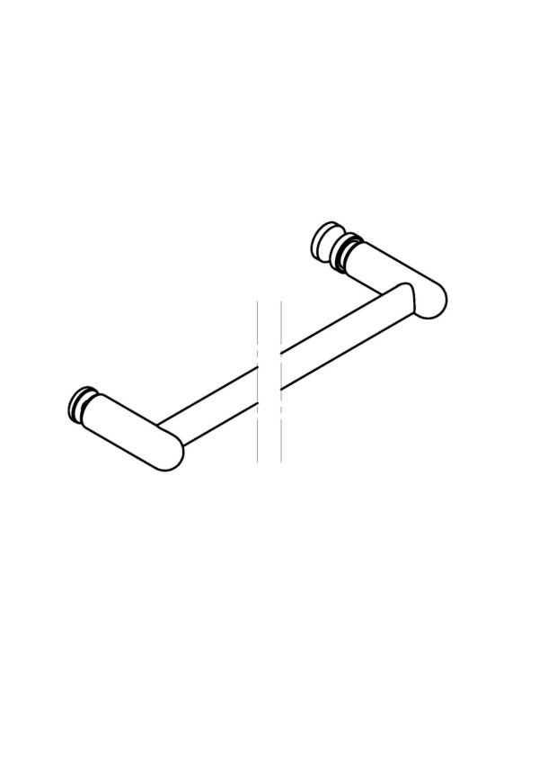 Stratego HandtuchhalterGlas-Glas, Rohrlänge 1000 mm, mit 1/2 Griff 05010• Basismaterial: Messing• mit einseitigem Griff 05010 • Fixlänge: 1000 mm, beliebig kürzbar• für 8 mm ESG – Bild 2