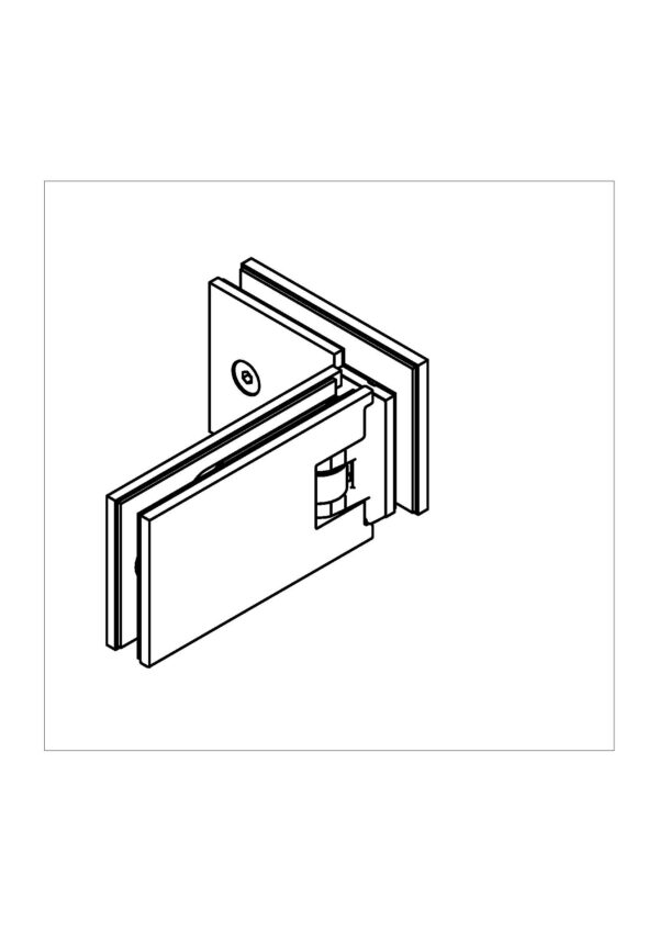 Milano PUR Duschtürband  Glas-Glas 90° Eckband• Basismaterial: Messing• nach innen und außen öffnend• für Glasdicke 8 mm (Standard) – Bild 2