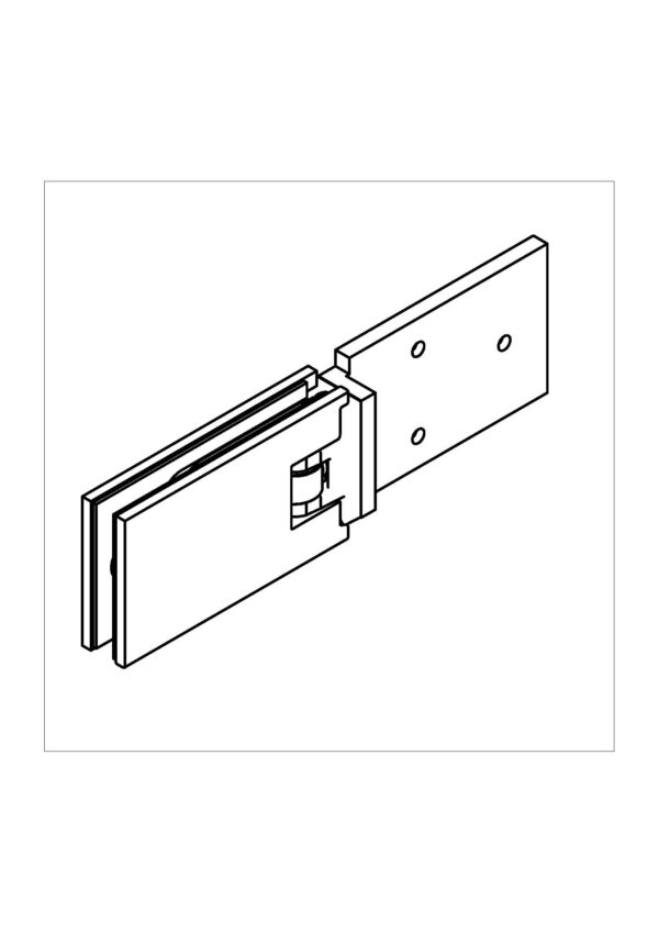 Milano Pur Duschtürband  Glas-Wand 180° bündig• Basismaterial: Messing• Anschraubplatte nach Innen lt. Katalog• nach innen und außen öffnend• für Glasdicke 8 mm (Standard) – Bild 2