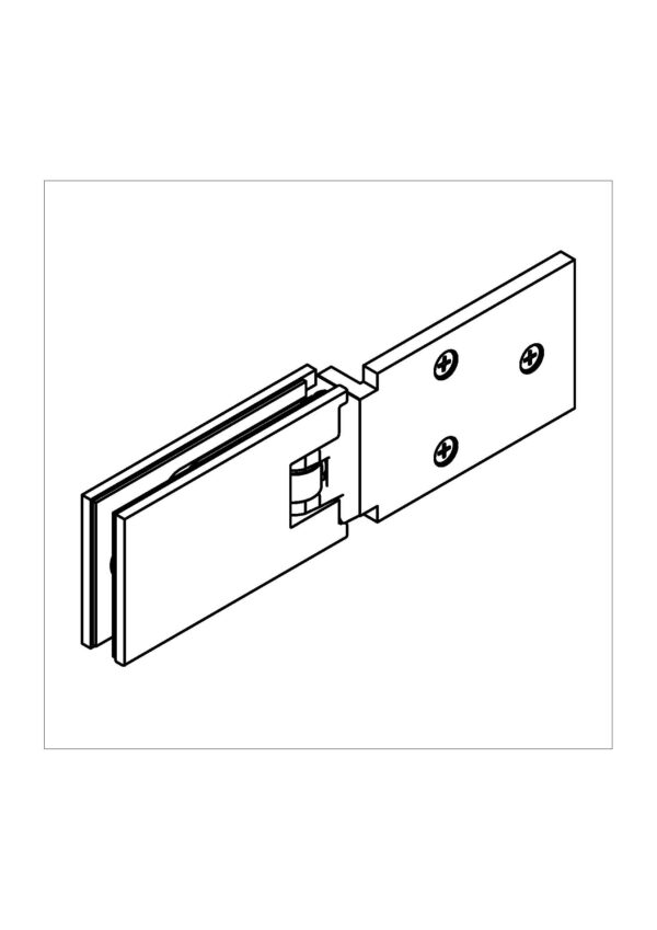 Milano Pur Duschtürband  Glas-Wand 180° bündig• Basismaterial: Messing• Anschraubplatte Außen lt. Katalog• nach innen und außen öffnend• für Glasdicke 8 mm (Standard) – Bild 2