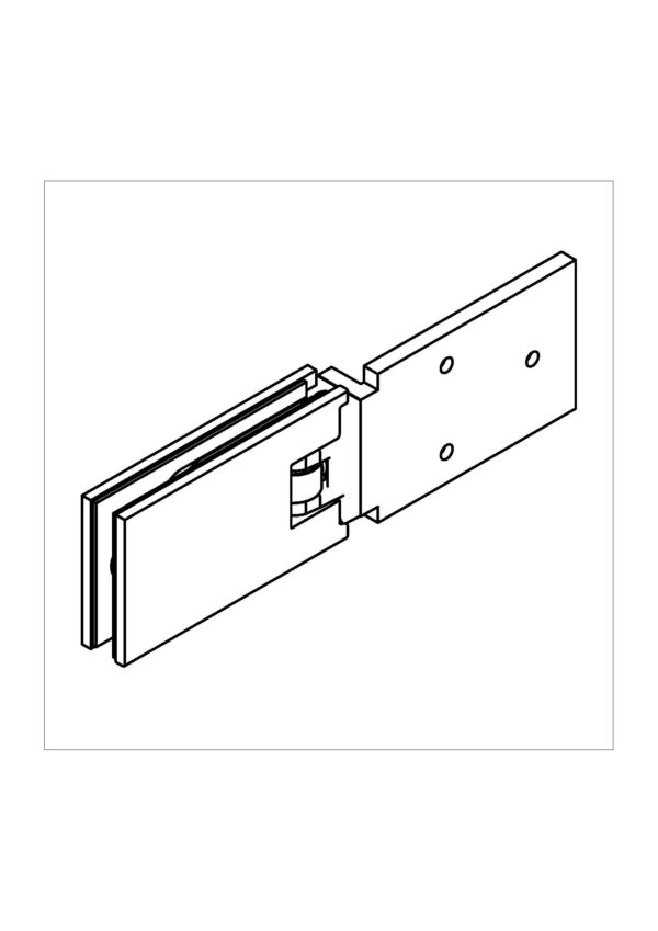 Milano Pur Duschtürband  Glas-Wand 180° versetzt• Basismaterial: Messing• Anschraubplatte nach Innen lt. Katalog• nach innen und außen öffnend• für Glasdicke 8 mm (Standard) – Bild 2