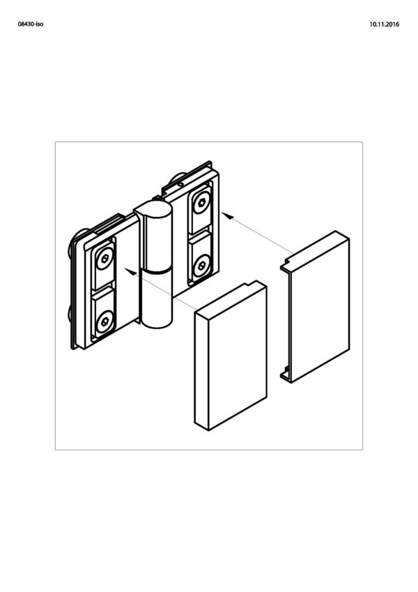 Wellness HS CL Hebesenk-Glastür-Beschlag Glas-Glas 180°• Basismaterial: Messing• mit flächenbündiger Verschraubung• einseitig nach außen oder innen öffnend• für 8 mm ESG• DIN rechts – Bild 2
