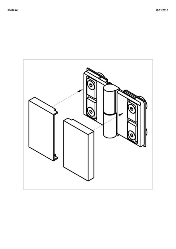 Wellness HS CL Hebesenk-Glastür-Beschlag Glas-Glas 180°• Basismaterial: Messing• mit flächenbündiger Verschraubung• einseitig nach außen oder innen öffnend• für 8 mm ESG• DIN links – Bild 2
