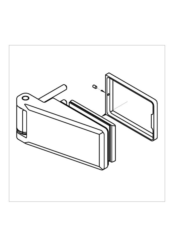 Chalet® AT Therma selbstschließendes Anschlagtürband• Basismaterial: Messing• eckige Formgebung• mit Schraubenabdeckungen• für Innentüren• mit 2 Zapfen für Holzzarge Aufnahme• für Falztiefe 24 mm• unteres Band DIN links• für 8 mm ESG • Sauna / Feuchtraum geiegnet – Bild 2