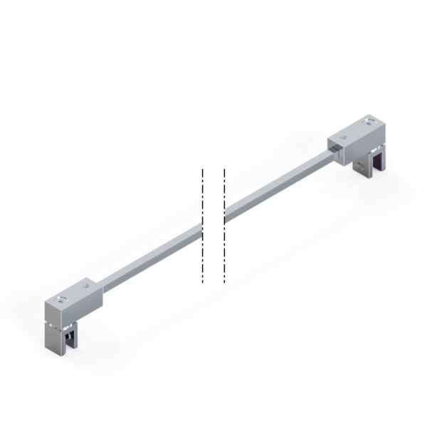 Filigrano Stabilisationsstange,eckige Form, Glas-Glas • Basismaterial: Messing  • Länge: 1050 mm, beliebig kürzbar • verstellbar 0-360°• für Glasdicke 6-8 mm (Standard)