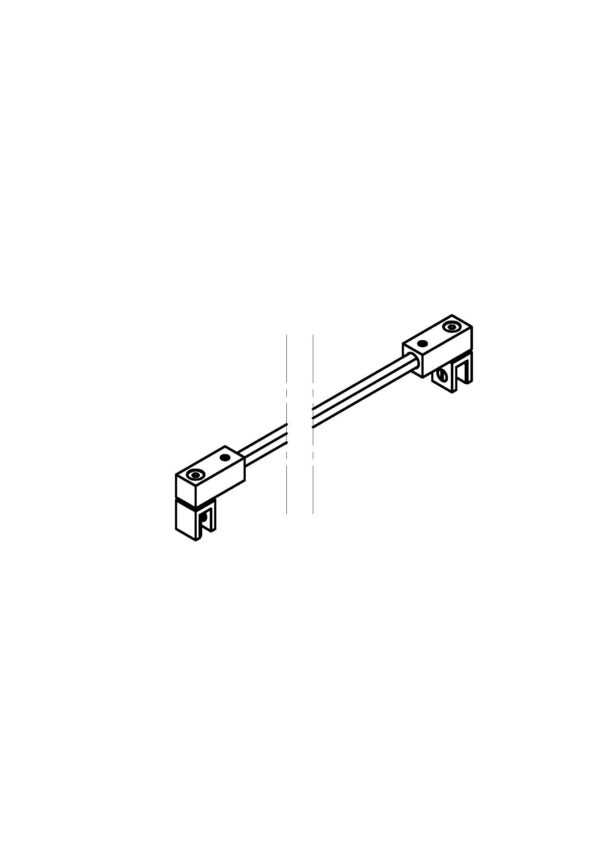 Filigrano Stabilisationsstange,eckige Form, Glas-Glas • Basismaterial: Messing  • Länge: 1050 mm, beliebig kürzbar • verstellbar 0-360°• für Glasdicke 6-8 mm (Standard) – Bild 2