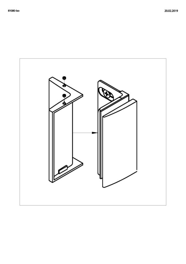 Bella Winkelverbinder Glas-Wand 90° mit Langloch-Anschraubplatte• Basismaterial: Messing• mit Abdeckungen für alle Beschlagteile – Bild 2