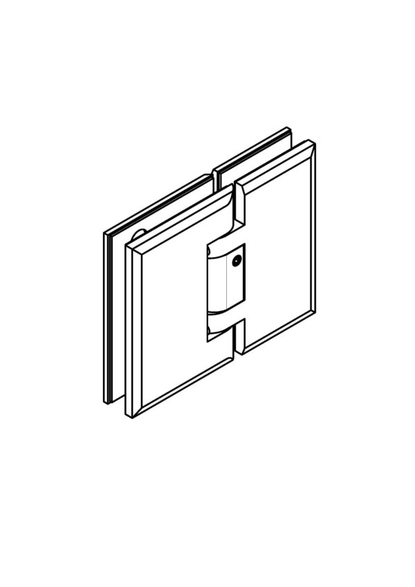 94332_46 Chalet  PT  Glastür-Beschlag  für  Innentüren  Glas-Glas 180° eckige Form• Basismaterial: Messing• Oberfläche: mattverchromt• Bandbock und Rolle aus Edelstahl• mit 85° Feststellung • beidseitig öffnend • für Glasdicke 10 mm (Standard)   Glass door hinge for interior doors, g-g 180° Double action With notch 90° For 10 mm tempered glass – Bild 2