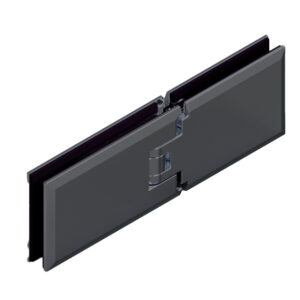 06130_65 MILANO Duschtürbeschlag G-G 180° • Basismaterial: Messing • Oberfläche: ONYX schwarz matt • beidseitig öffnend • für 8 & 10 mm ESG (Standard) // MILANO Shower door hinge g-g 180° • base: brass • finish: ONYX black • double action • for 8 & 10 mm tempered glass