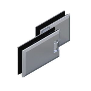 06155_55 MILANO Duschtürbeschlag G-G 180° überlappend, • Basismaterial: Messing • Oberfläche: Nickel gebürstet (Edelstahloptik) • beidseitig öffnend • stufenlos einstellbare Nulllage • für 8 mm ESG (Standard)