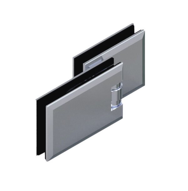 06155_55 MILANO Duschtürbeschlag G-G 180° überlappend, • Basismaterial: Messing • Oberfläche: Nickel gebürstet (Edelstahloptik) • beidseitig öffnend • stufenlos einstellbare Nulllage • für 8 mm ESG (Standard)