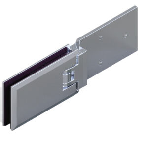 06181_55 MILANO Duschtürbeschlag G-W 180° bündig, • Basismaterial: Messing • Oberfläche: Nickel gebürstet (Edelstahloptik) • Anschraubplatte nach Innen lt. Datenblatt • beidseitig öffnend • stufenlos einstellbare Nulllage • für 8 mm ESG (Standard)