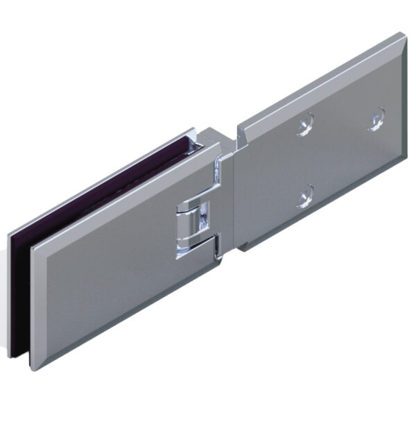 06182_55 MILANO Duschtürbeschlag G-W 180° bündig, • Basismaterial: Messing • Oberfläche: Nickel gebürstet (Edelstahloptik) • Anschraubplatte Außen lt. Datenblatt • beidseitig öffnend • stufenlos einstellbare Nulllage • für Glasdicke 8 mm (Standard)