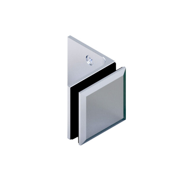 06801_31 MILANO Winkelverbinder Glas-Wand 90°, • Basismaterial: Messing • Oberfläche: glanzverchromt • für 8 mm ESG (Standard)