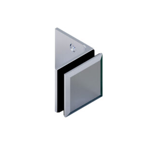 06801_55 MILANO Winkelverbinder Glas-Wand 90°,  • Basismaterial: Messing • Oberfläche: Nickel gebürstet   (Edelstahloptik) • für 8 mm ESG (Standard)