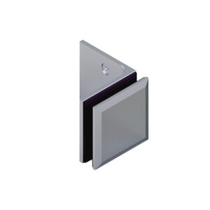 06800_55 MILANO Winkelverbinder G-W 90° • Basismaterial: Messing • Oberfläche: Nickel gebürstet (Edelstahloptik) • mit mit Langloch und • Abdeckplättchen aus Edelstahl • für 8 & 10 mm ESG (Standard) Auslaufartikel nur noch 07490 // Connector, g-w 90° With slotted hole screw plate with stainless steel cover For 8 & 10 mm tempered glass