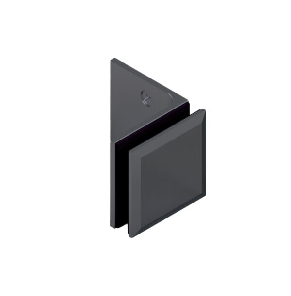 06801_65 MILANO Winkelverbinder Glas-Wand 90°, • Basismaterial: Messing • Oberfläche: ONYX schwarz matt • für 8 mm ESG (Standard)