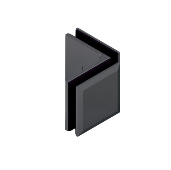 06803_65 MILANO Winkelverbinder G-G 90° • Basismaterial: Messing • Oberfläche: ONYX schwarz matt • für 8 & 10 mm ESG (Standard) // MILANO Connector g-g 90° • base: brass • finish: ONYX black • for 8 & 10 mm tempered glass