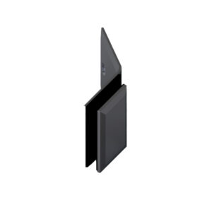06805_65 MILANO Winkelverbinder G-W 135°, • Basismaterial: Messing • Oberfläche: ONYX schwarz matt • für 8 & 10 mm ESG (Standard) // MILANO Connector g-w135° • base: brass • finish: ONYX black • for 8 mm tempered glass
