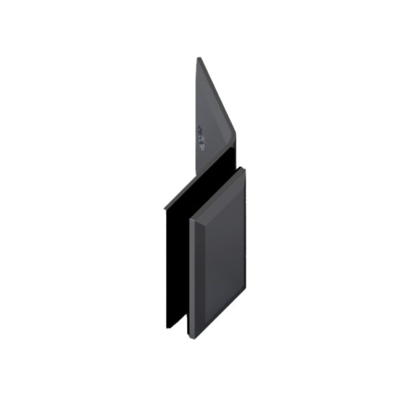 06805_65 MILANO Winkelverbinder G-W 135°, • Basismaterial: Messing • Oberfläche: ONYX schwarz matt • für 8 & 10 mm ESG (Standard) // MILANO Connector g-w135° • base: brass • finish: ONYX black • for 8 mm tempered glass