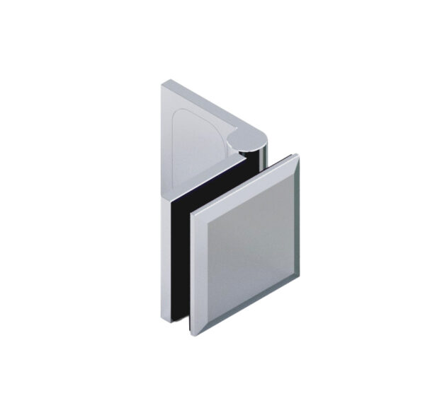 06815_55 Glas-Wand 45°- 180° mit Langloch • Basismaterial: Messing • Oberfläche: Nickel gebürstet (Edelstahloptik) • stufenlos einstellbar • mit Abdeckplättchen aus hochwertigen poliertem Edelstahl • für 8 mm ESG