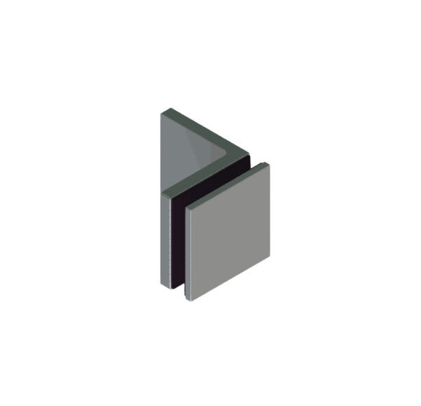 07490_55 MILANO ORIGINAL Winkelverbinder G-W 90° • Basismaterial: Messing • Oberfläche: Nickel gebürstet (Edelstahloptik) • mit Langlochanschraubplatte und • Vollabdeckung • für 8 & 10 mm ESG (Standard) // MILANO ORIGNAL Connector g-w 90° • base: brass • finish: brushed nickel (stainless steel look) • with slotted hole screw plate • with stainless steel cover • for 8 & 10 mm tempered glass