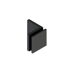 07490_65 MILANO ORIGINAL Winkelverbinder G-W 90° • Basismaterial: Messing • Oberfläche: ONYX schwarz matt • mit Langlochanschraubplatte und • Vollabdeckung • für 8 & 10 mm ESG (Standard) // MILANO ORIGINAL Connector g-w 90° • base: brass • finish: ONYX black • with slotted hole screw plate • with stainless steel cover • for 8 & 10 mm tempered glass