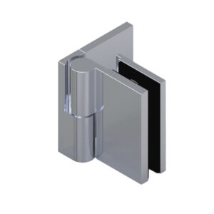 08312_55 WELLNESS HS Hebesenk-Duschtürbeschlag G-W 90°, DIN-links, außen öffnend • Basismaterial: Messing • Oberfläche: Nickel gebürstet (Edelstahloptik) • mit Langlochanschraubplatte und • Vollabdeckung • für 8 mm ESG // Shower door hinge, g-w 90°, EN-left With slotted hole screw plate Opens outwards For 8 mm tempered glass