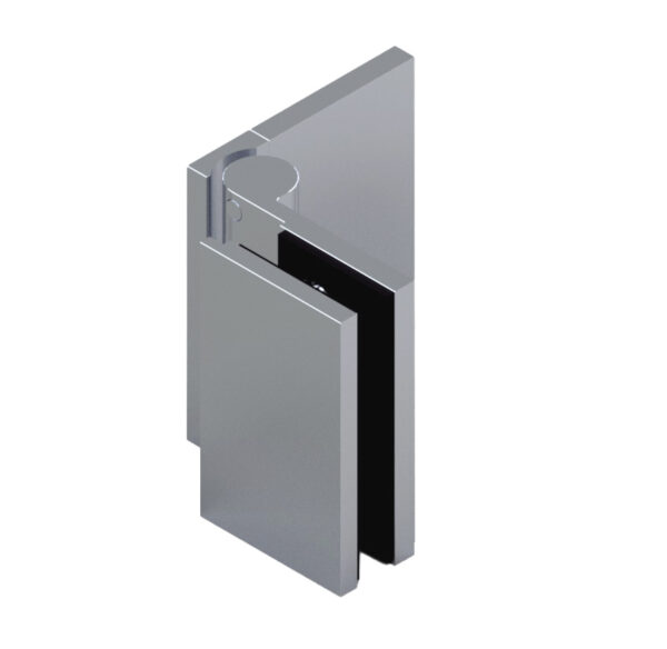 08313_55 WELLNESS HS Hebesenk-Duschtürbeschlag G-W 90°, DIN links, innen öffnend • Basismaterial: Messing • Oberfläche: Nickel gebürstet (Edelstahloptik) • mit Langlochanschraubplatte und • Vollabdeckung • für 8 mm ESG // WELLNESS HS Single action door system Shower door hinge, g-w 90°, EN-left With slotted hole screw plate Opens inwards