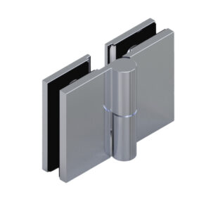 08330_55 WELLNESS HS Hebesenk-Duschtürbeschlag G-G 180°, DIN rechts, außen öffnend • Basismaterial: Messing • Oberfläche: Nickel gebürstet  • mit Vollabdeckung • für 8 mm ESG // WELLNESS ction door system Shower door hinge, g-g 180°, EN-right Opens outwards For 8 mm tempered glass