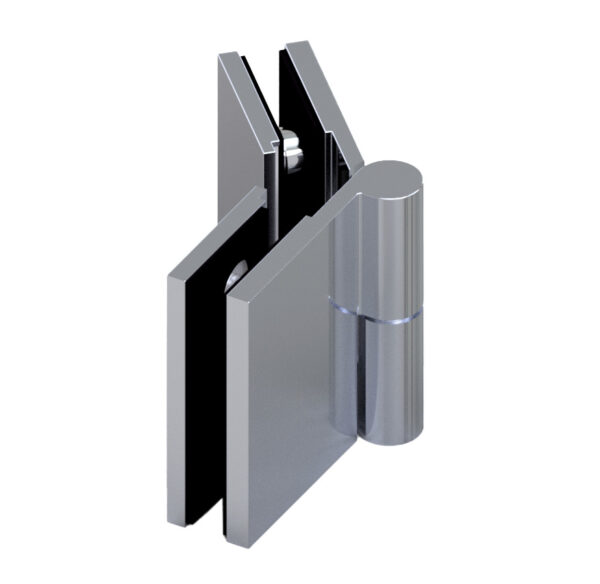 08370_55 WELLNESS HS Hebesenk-Duschtürbeschlag G-G 135°, DIN rechts, außen öffnend • Basismaterial: Messing • Oberfläche: Nickel gebürstet (Edelstahloptik) • mit Vollabdeckung • für 8 mm ESG // WELLNESS HS Single action door system Shower door hinge, g-g 135°, EN-right Opens outwards For 8 mm tempered glass