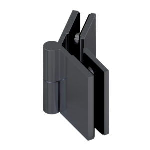 08372_65 WELLNESS HS Hebesenk-Duschtürbeschlag G-G 135°, DIN links, außen öffnend • Basismaterial: Messing • Oberfläche: ONYX schwarz matt • mit Vollabdeckung • für 8 mm ESG // WELLNESS HS Single action door system Shower door hinge, g-g 135°, EN-left Opens outwards For 8 mm tempered glass