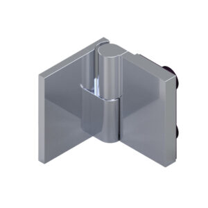 08411_55 WELLNESS HS CL Duschtürbeschlag,G-W 90° • DIN links, außen öffnend • Basismaterial: Messing • Oberfläche: Nickel gebürstet (Edelstahloptik) • mit Langlochanschraubplatte außen • für 8 mm ESG (Standard) // WELLNESS HS CL Shower door hinge g-w 90° • EN-left, opens outwards • base: brass • finish: brushed nickel (stainless steel look) • with slotted hole screw plate outside • for 8 mm tempered glass