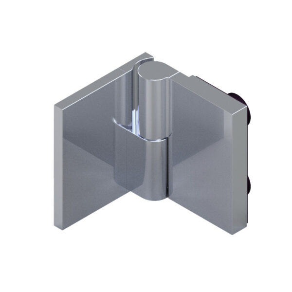 08411_55 WELLNESS HS CL Duschtürbeschlag,G-W 90° • DIN links, außen öffnend • Basismaterial: Messing • Oberfläche: Nickel gebürstet (Edelstahloptik) • mit Langlochanschraubplatte außen • für 8 mm ESG (Standard) // WELLNESS HS CL Shower door hinge g-w 90° • EN-left, opens outwards • base: brass • finish: brushed nickel (stainless steel look) • with slotted hole screw plate outside • for 8 mm tempered glass