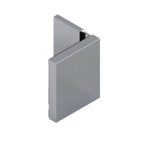 08480_55 WELLNESS HS CL Winkelverbinder G-W 90° • Basismaterial: Messing • Oberfläche: Nickel gebürstet (Edelstahloptik) • mit Langlochanschraubplatte • für 8 mm ESG // WELLNESS HS CL Connector g-w 90° • base: brass • finish: brushed nickel (stainless steel look) • with slotted hole screw plate • for 8 mm tempered glass