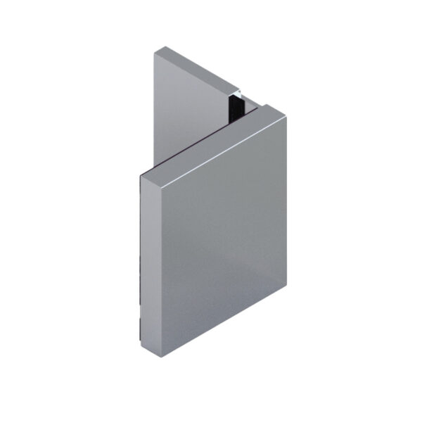 08480_55 WELLNESS HS CL Winkelverbinder G-W 90° • Basismaterial: Messing • Oberfläche: Nickel gebürstet (Edelstahloptik) • mit Langlochanschraubplatte • für 8 mm ESG // WELLNESS HS CL Connector g-w 90° • base: brass • finish: brushed nickel (stainless steel look) • with slotted hole screw plate • for 8 mm tempered glass