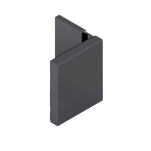 08480_65 WELLNESS HS CL Winkelverbinder G-W 90° • Basismaterial: Messing • Oberfläche: ONYX schwarz matt • mit Langlochanschraubplatte • für 8 mm ESG // WELLNESS HS CL Connector g-w 90° • base: brass • finish: ONYX black • with slotted hole screw plate • for 8 mm tempered glass