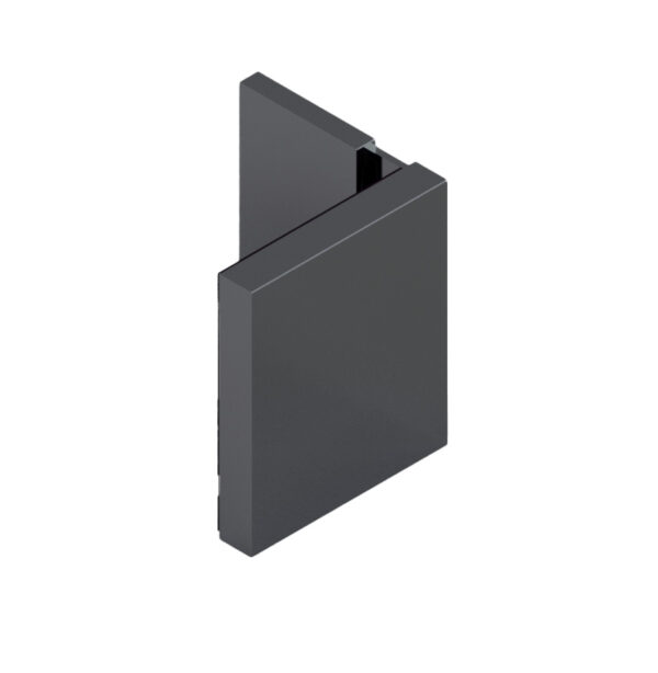 08480_65 WELLNESS HS CL Winkelverbinder G-W 90° • Basismaterial: Messing • Oberfläche: ONYX schwarz matt • mit Langlochanschraubplatte • für 8 mm ESG // WELLNESS HS CL Connector g-w 90° • base: brass • finish: ONYX black • with slotted hole screw plate • for 8 mm tempered glass