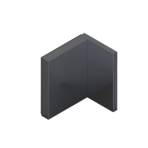 08481_65 WELLNESS HS CL Winkelverbinder G-W 90° • Basismaterial: Messing • Oberfläche: ONYX schwarz matt • mit Langlochanschraubplatte nach außen • für 8 mm ESG (Standard) // WELLNESS HS CL Connector g-w 90° • base: brass • finish: ONYX black • with slotted hole screw plate outside • for 8 mm tempered glass