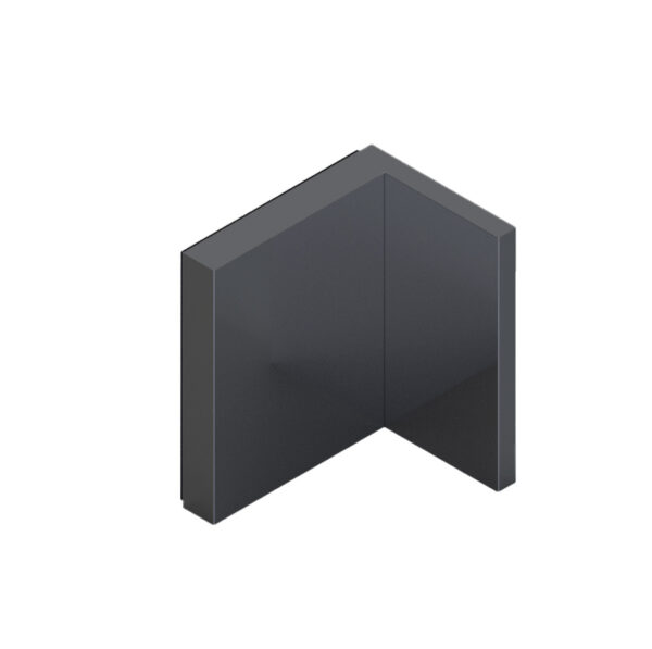 08481_65 WELLNESS HS CL Winkelverbinder G-W 90° • Basismaterial: Messing • Oberfläche: ONYX schwarz matt • mit Langlochanschraubplatte nach außen • für 8 mm ESG (Standard) // WELLNESS HS CL Connector g-w 90° • base: brass • finish: ONYX black • with slotted hole screw plate outside • for 8 mm tempered glass