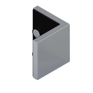 08483_55 WELLNESS HS CL Winkelverbinder G-G 90° • Basismaterial: Messing • Oberfläche: Nickel gebürstet (Edelstahloptik) • für 8 mm ESG (Standard) // WELLNESS HS CL Connector g-g 90° • base: brass • finish: brushed nickel (stainless steel look) • for 8 mm tempered glass