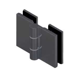 16432_65 WELLNESS PREMIUMDuschtürbeschlag, G-G 180°, • Basismaterial: Messing• Oberfläche: ONYX schwarz matt• DIN links, außen öffnend• für 8 mm ESG (Standard) // Shower door hinge, g-g 180°, EN-left Opens outwardsFor 8 mm tempered glass