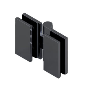 16433_65 WELLNESS PREMIUM Duschtürbeschlag, G-G 180° & G-G 90° • Basismaterial: Messing • Oberfläche: ONYX schwarz matt • DIN rechts, innen öffnend • für 8 mm ESG(Standard) // Shower door hinge,  g-g 180° & 90° EN-right opens inwards For 8 mm tempered glass