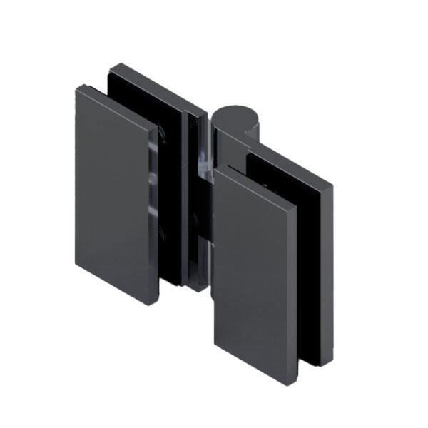 16433_65 WELLNESS PREMIUM Duschtürbeschlag, G-G 180° & G-G 90° • Basismaterial: Messing • Oberfläche: ONYX schwarz matt • DIN rechts, innen öffnend • für 8 mm ESG(Standard) // Shower door hinge,  g-g 180° & 90° EN-right opens inwards For 8 mm tempered glass
