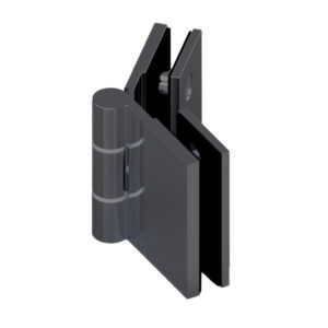16472_65 WELLNESS PREMIUM Duschtürbeschlag G-G 135°, • Basismaterial: Messing • Oberfläche: ONYX schwarz matt • DIN links, außen öffnend • für 8 mm ESG (Standard) // Shower door hinge, g-g 135°, EN-left Opens outwards For 8 mm tempered glass
