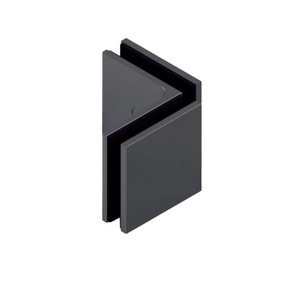 07193_65 MILANO PUR Winkelverbinder, G-G 90°, • Basismaterial: Messing • Oberfläche: ONYX schwarz matt • für 8 & 10 mm ESG (Standard) // MILANO PUR Connector g-g 90° • base: brass • finish: ONYX black • for 8 & 10 mm tempered glass